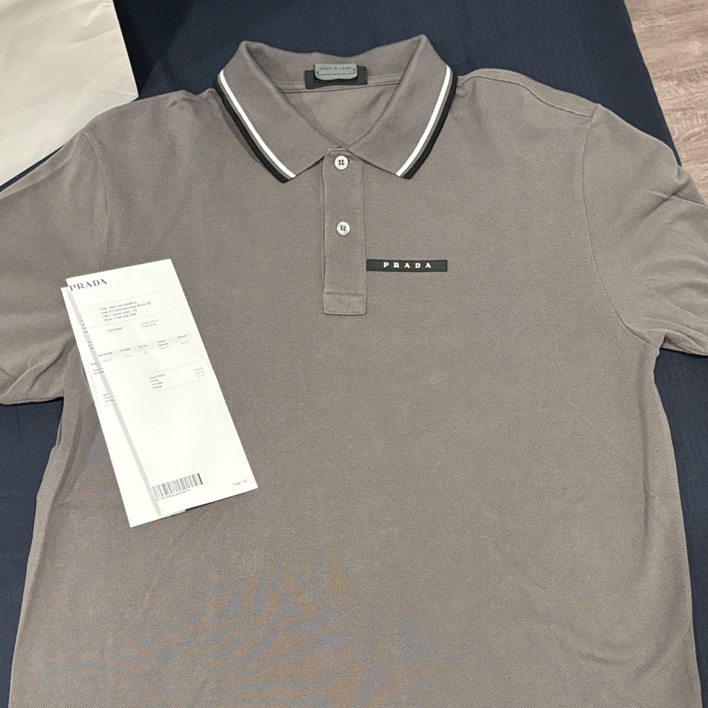 Prada Gray Polo Shirt